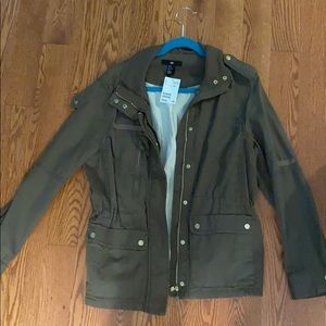 NWT H&M Army Green Cinch Waist Jacket